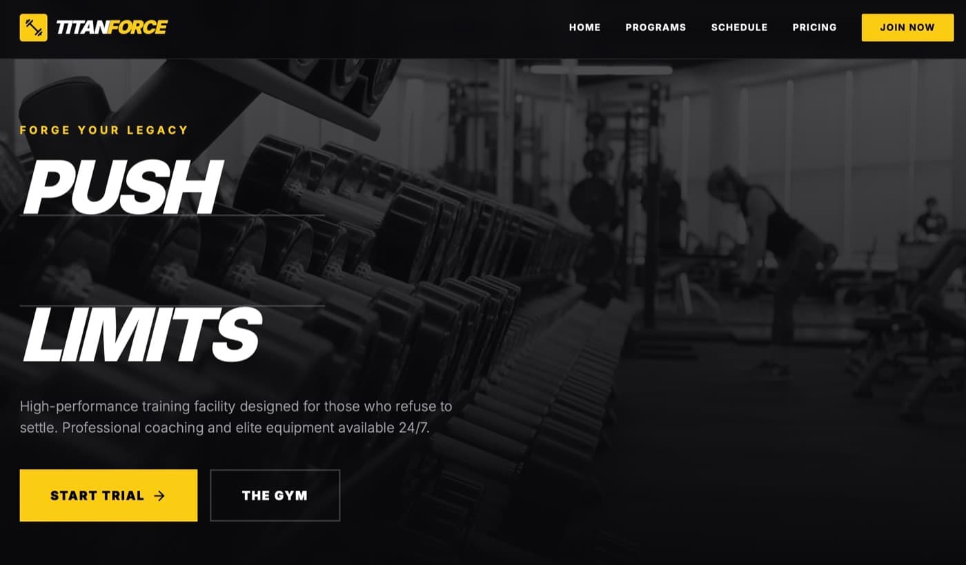 Gym & Fitness demo