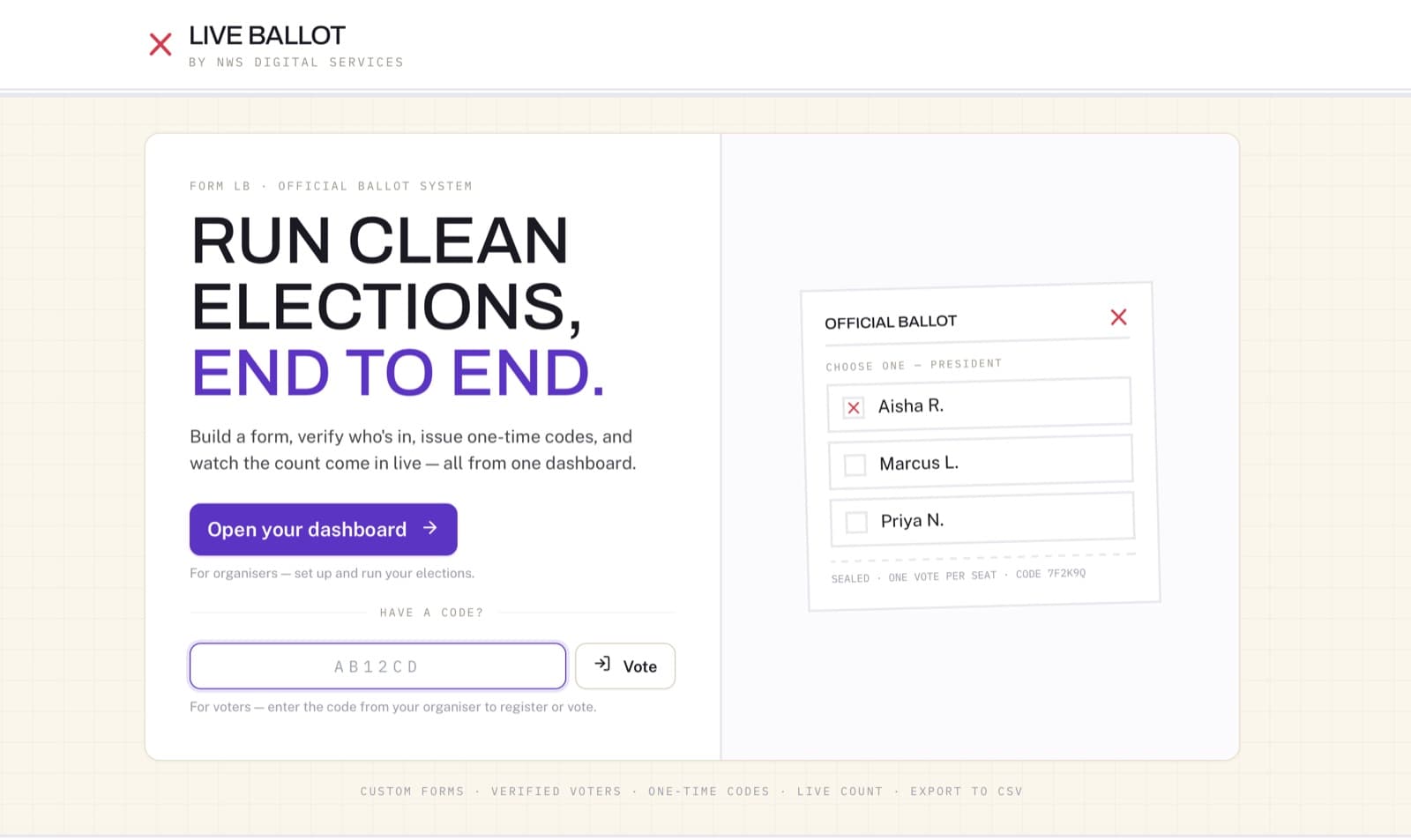 Live Ballot — screenshot
