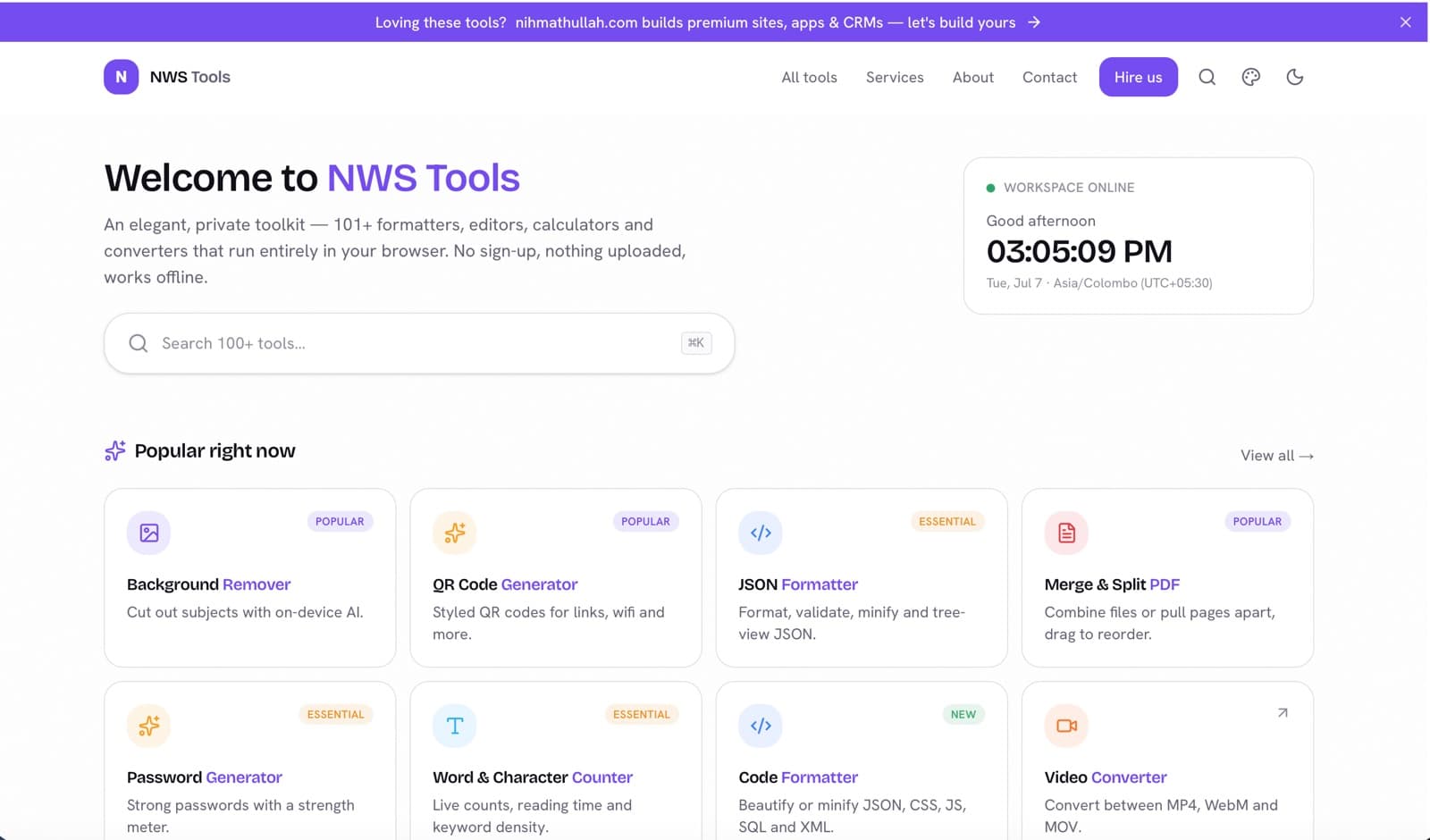 NWS Tools — screenshot